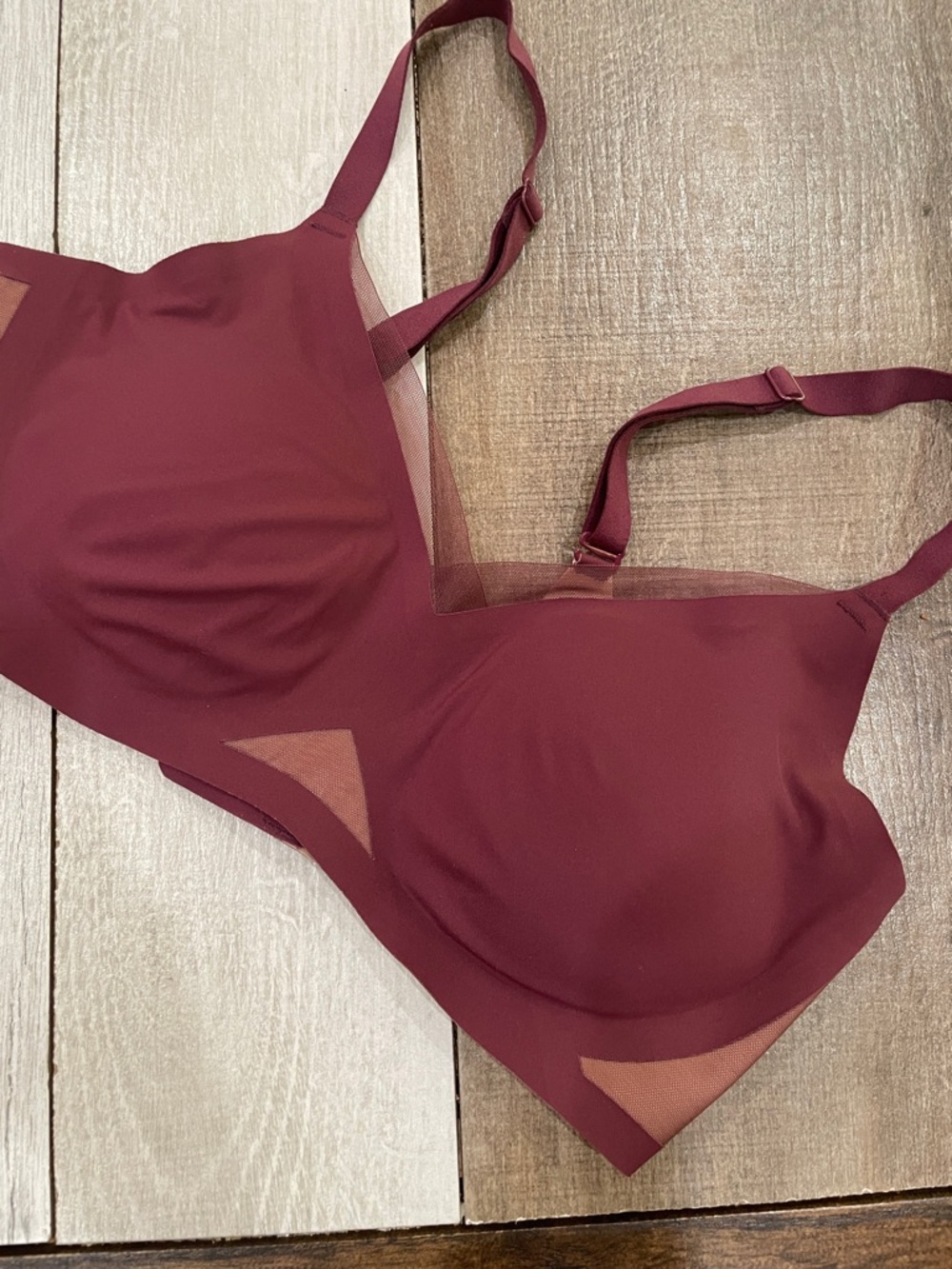 HONEYLOVE Maroon and Tan Minimalist Support Bra Size M